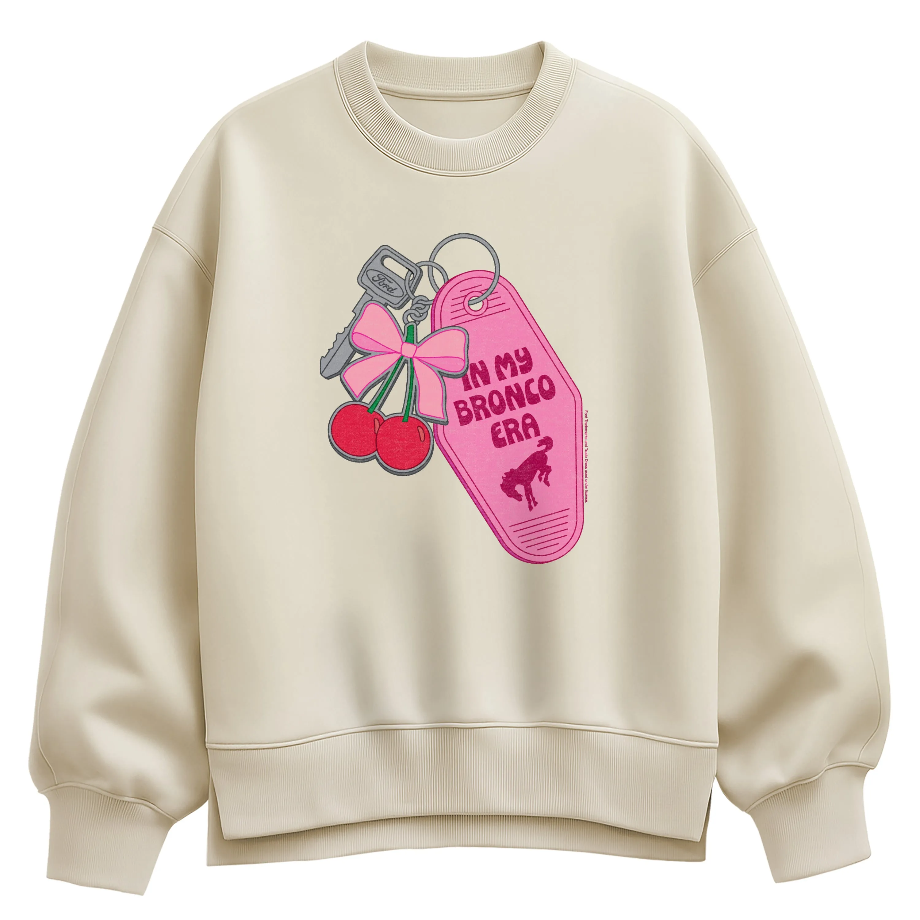 Ford - In My Bronco Era Keychains - Ladies Oversized Fleece Crew Sweatshirt sold by Zulily product image thumbnail 2