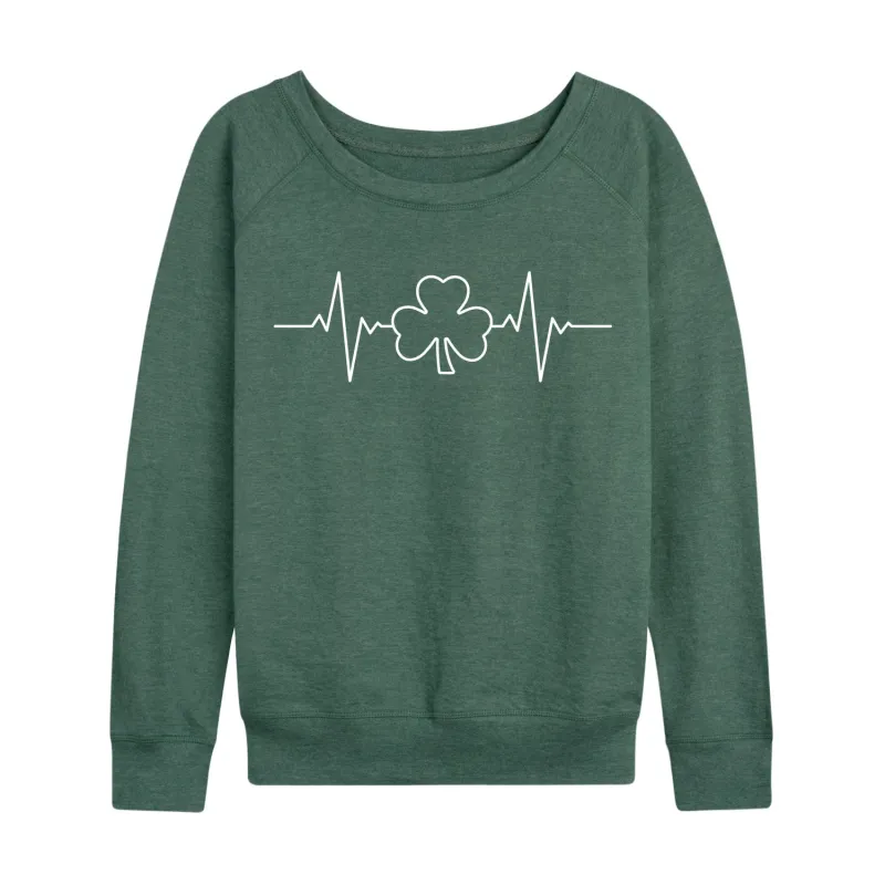 Instant Message - EKG Clover - Women's French Terry Long Sleeve Pullover sold by Zulily