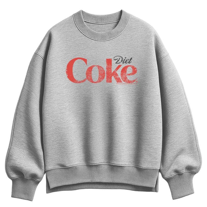 Coca-Cola - Diet Coke Logo  - Ladies Oversized Fleece Crew Sweatshirt sold by Zulily