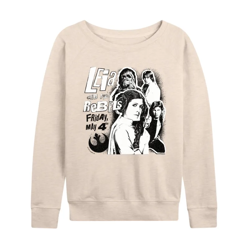 Star Wars - Leia and the Rebels - Women's French Terry Long Sleeve Pullover made by Star Wars