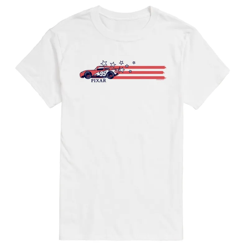 Cars - Lightning McQueen Stars and Stripes - Men's Short Sleeve Graphic T-Shirt made by Zulily