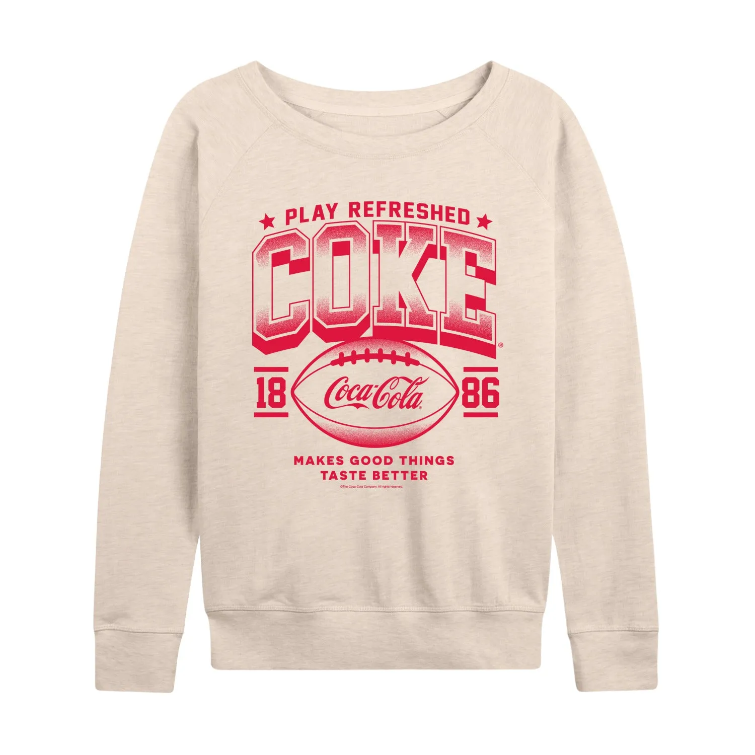 Coca-Cola - Play Refreshed - Women's French Terry Long Sleeve Pullover sold by Zulily