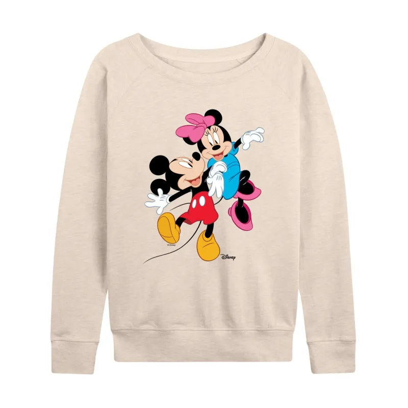 Disney - Mickey And Minnie - Women's French Terry Long Sleeve Pullover made by Disney