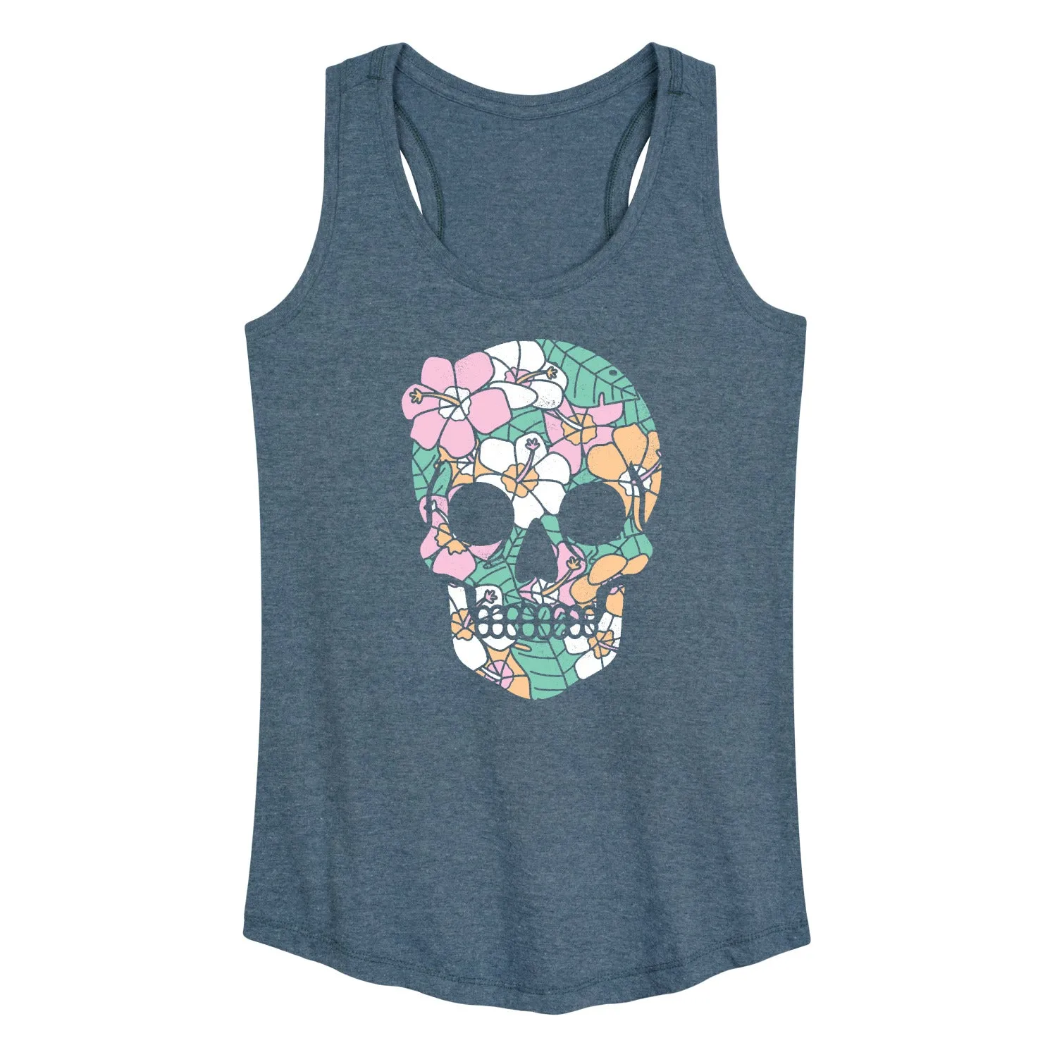 Instant Message - Tropical Floral Skull - Women's Racerback Graphic Tank sold by Zulily product image thumbnail 2