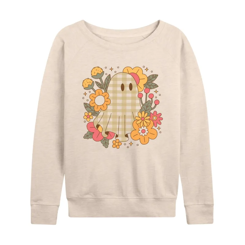 Instant Message - Ghost Pattern Florals - Women's French Terry Long Sleeve Pullover sold by Zulily