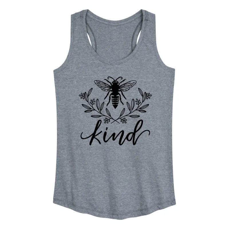 Instant Message - Bee Kind Floral - Women's Racerback Graphic Tank made by Zulily