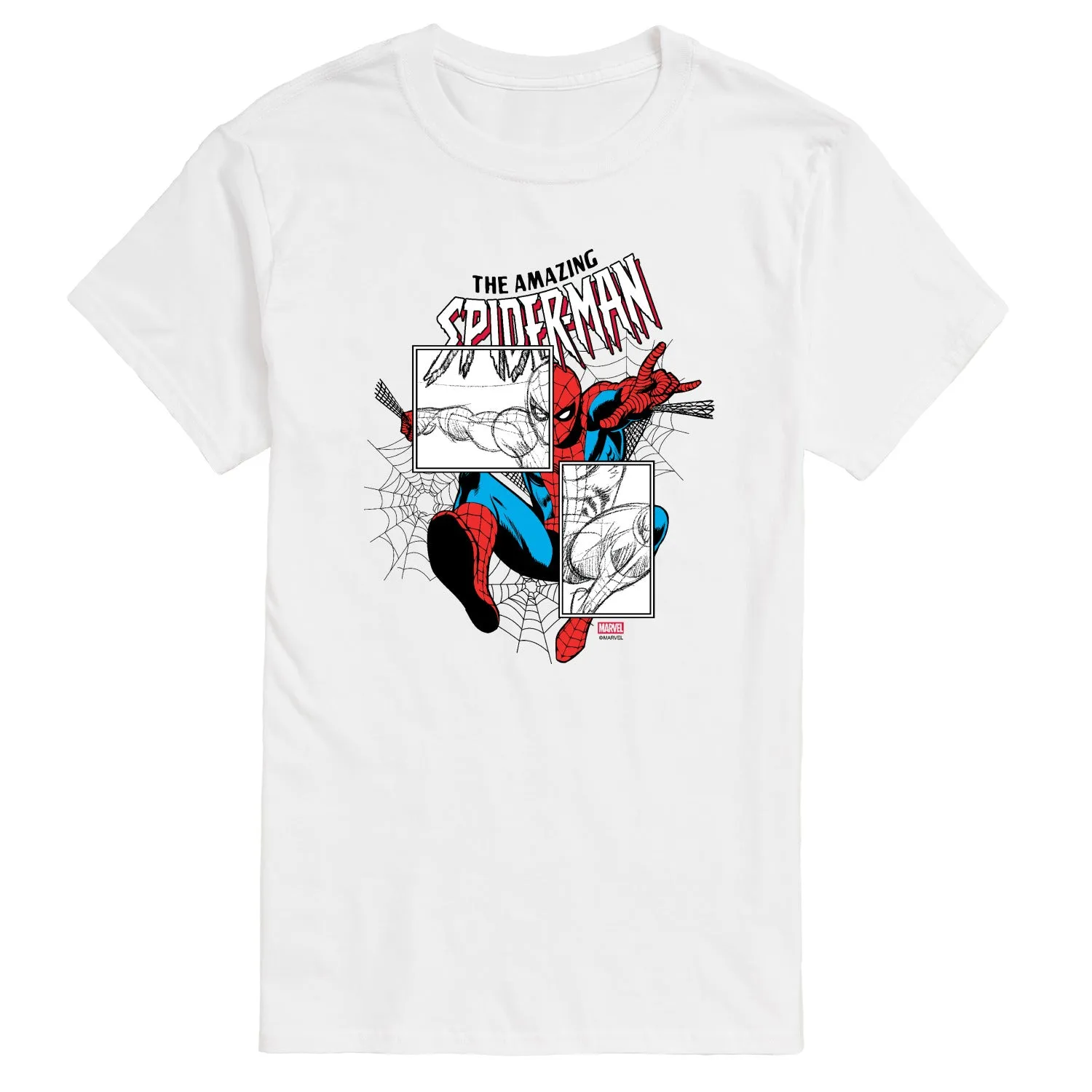 Marvel - Spiderman Sketch Blocks - Men's Short Sleeve Graphic T-Shirt sold by Zulily product image thumbnail 4