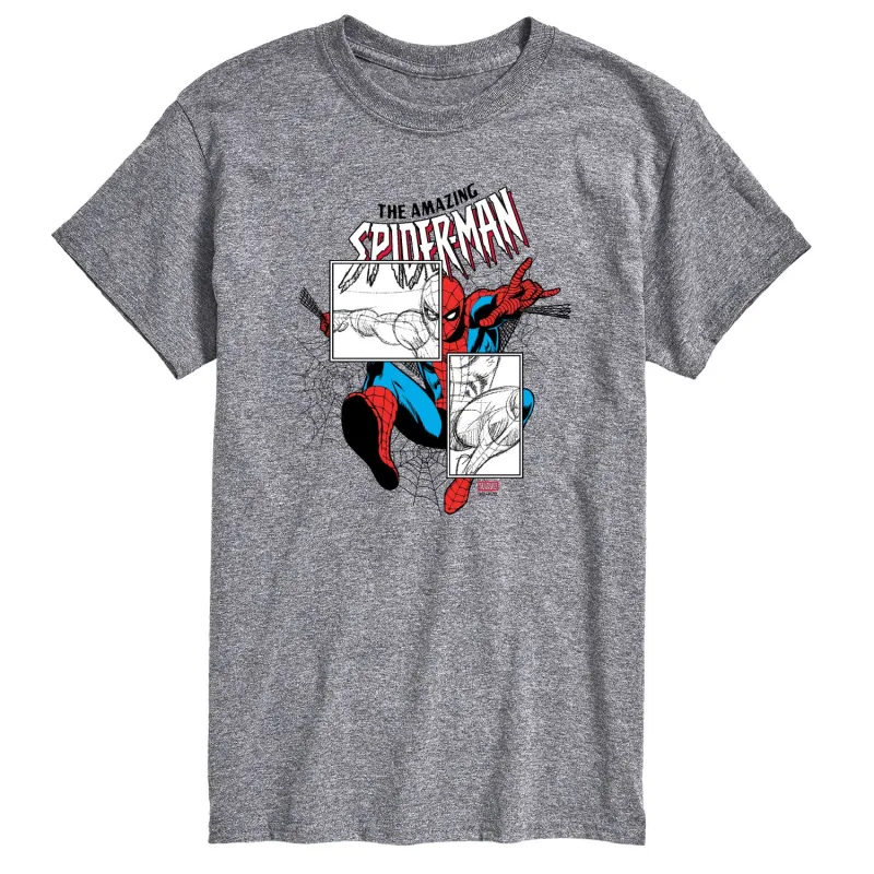 Marvel - Spiderman Sketch Blocks - Men's Short Sleeve Graphic T-Shirt sold by Zulily