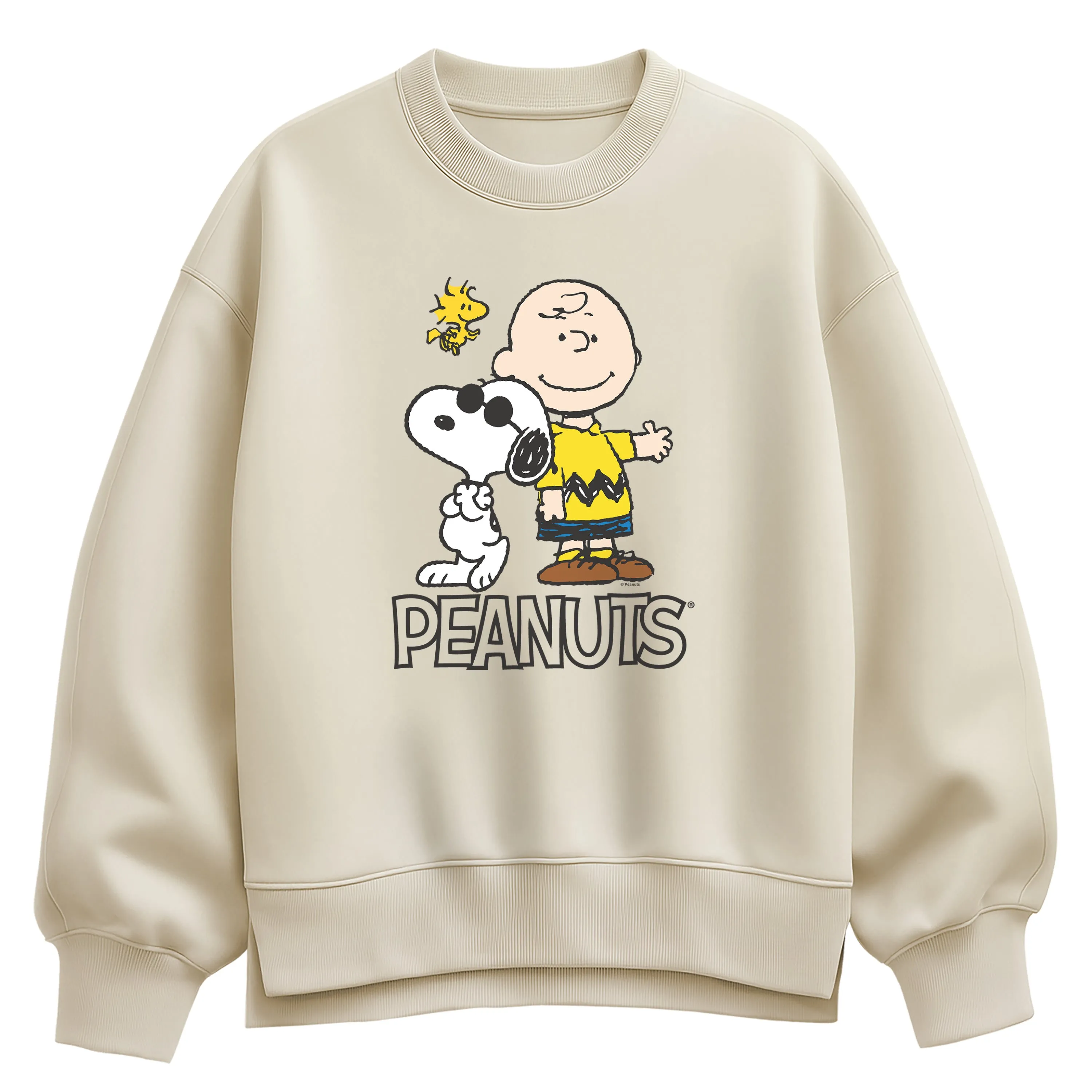 Peanuts - Charlie Brown, Snoopy & Woodstock - Women's Oversized Fleece Crew Sweatshirt sold by Zulily product image thumbnail 3