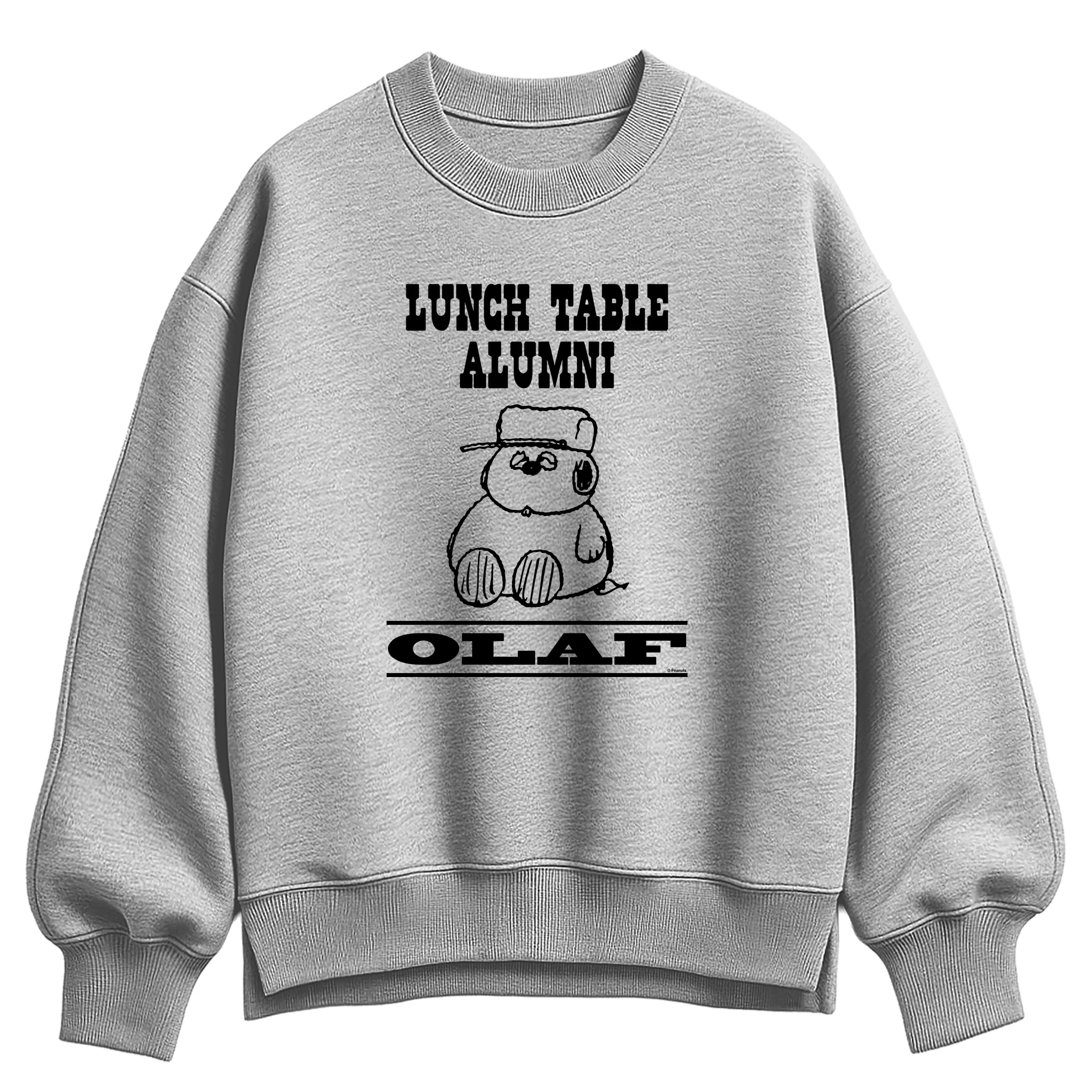 Peanuts - Lunch Table Alumni - Women's Oversized Fleece Crew Sweatshirt sold by Zulily