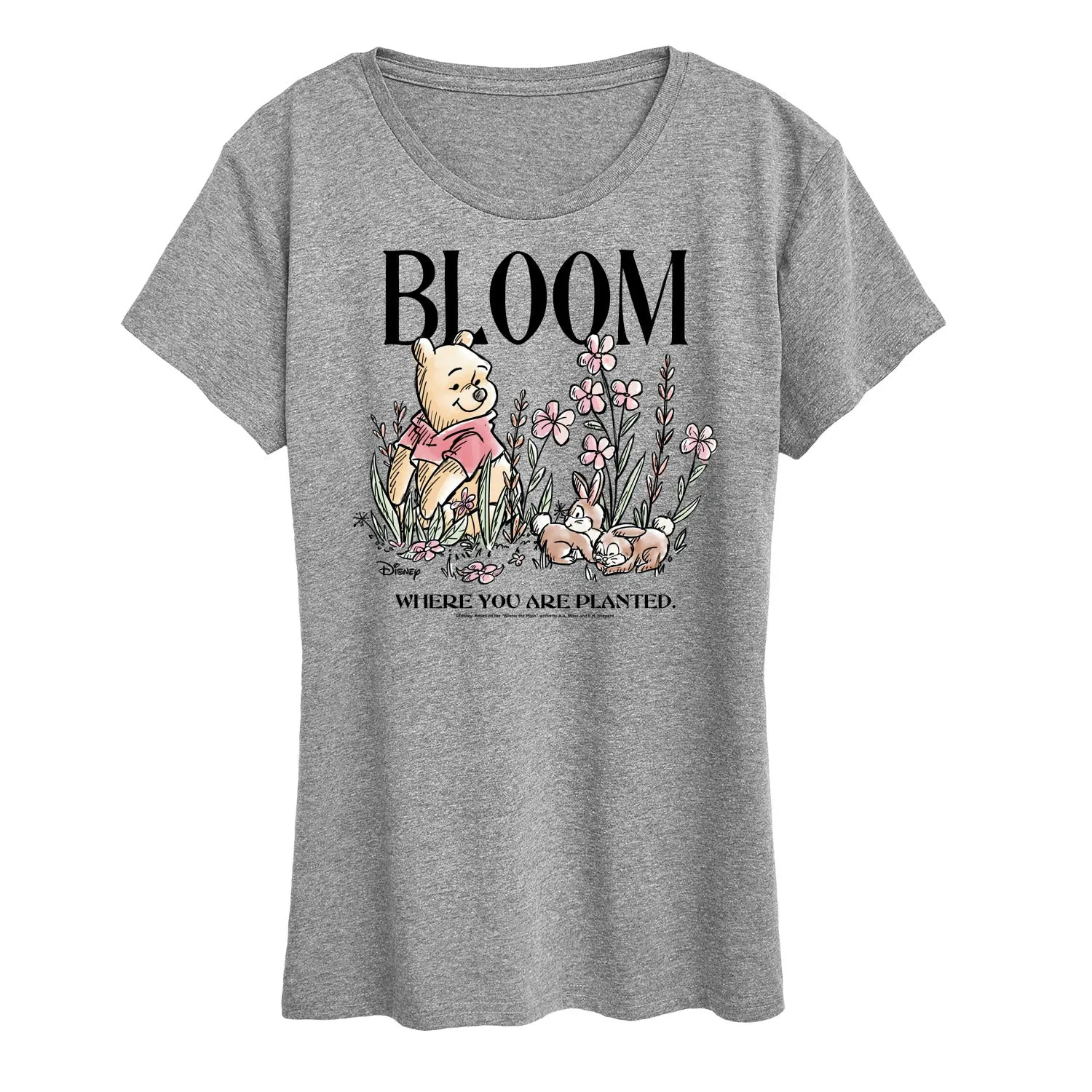Winnie the Pooh - Bloom Where You Are Planted - Women's Short Sleeve Graphic T-Shirt sold by Zulily product image thumbnail 2