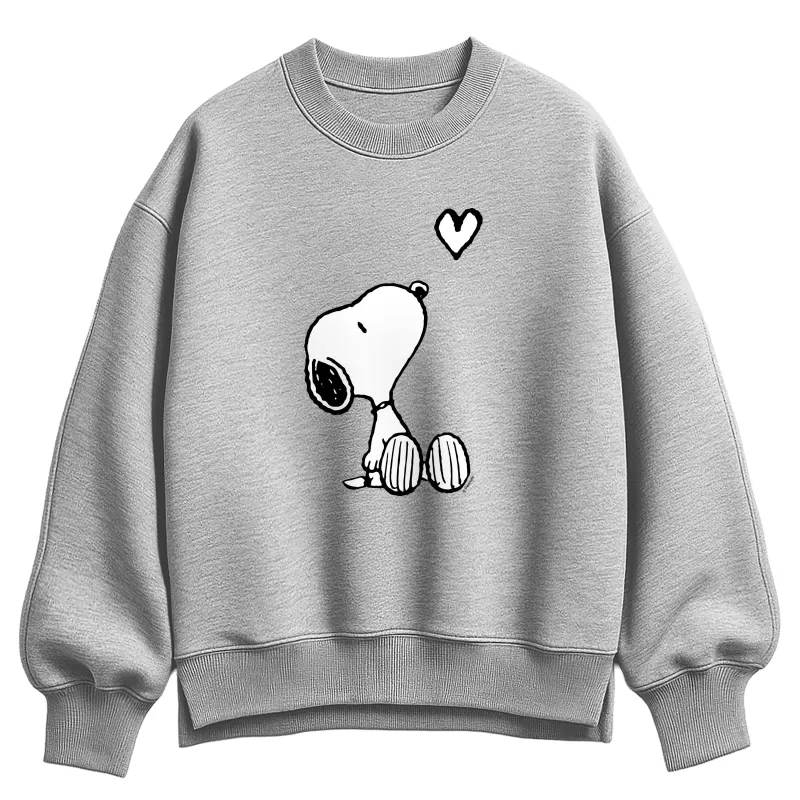 Peanuts - Snoopy Heart - Women's Oversized Fleece Crew Sweatshirt sold by Zulily
