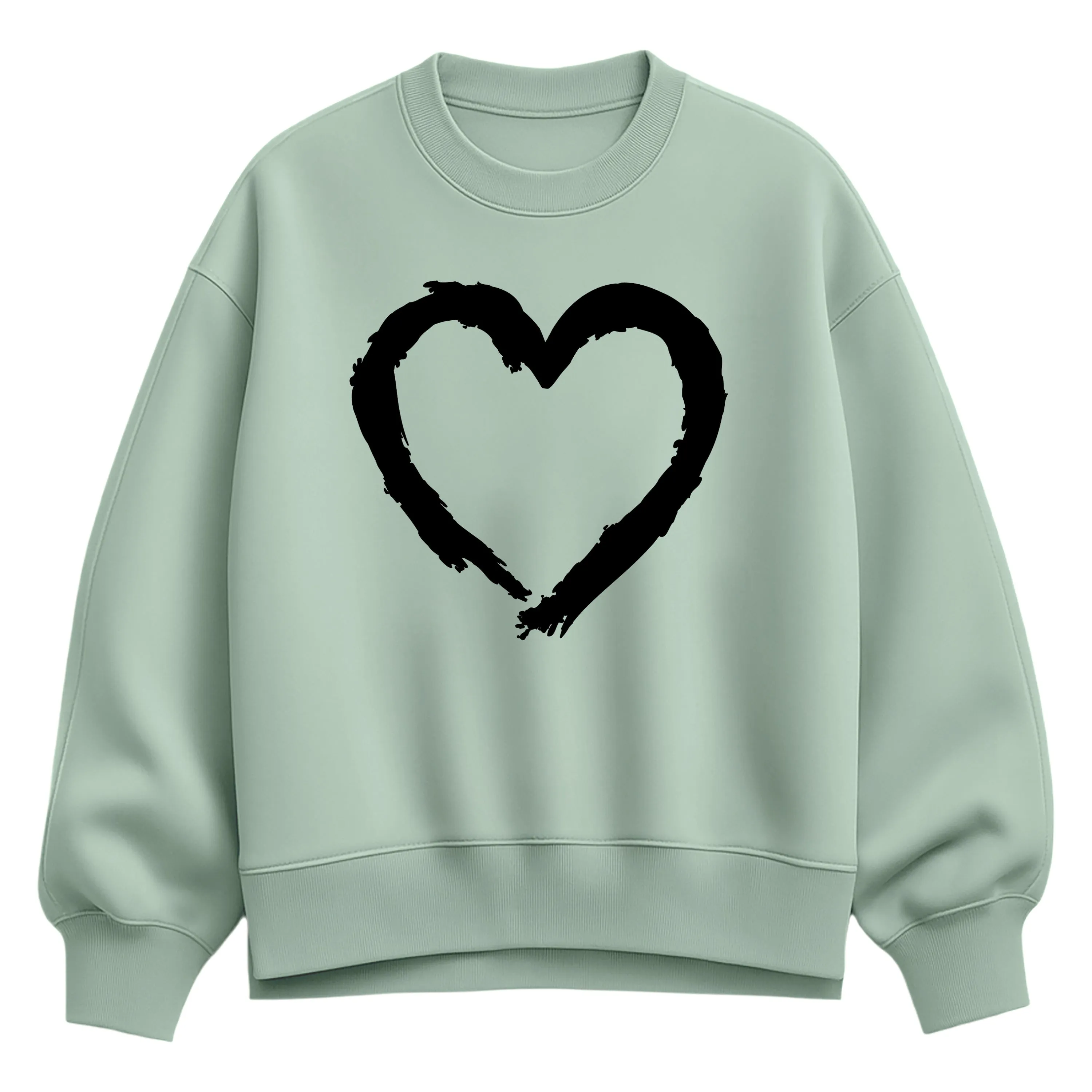 Instant Message - Paintbrush Stroke Heart - Women's Oversized Fleece Crew Sweatshirt sold by Zulily product image thumbnail 3