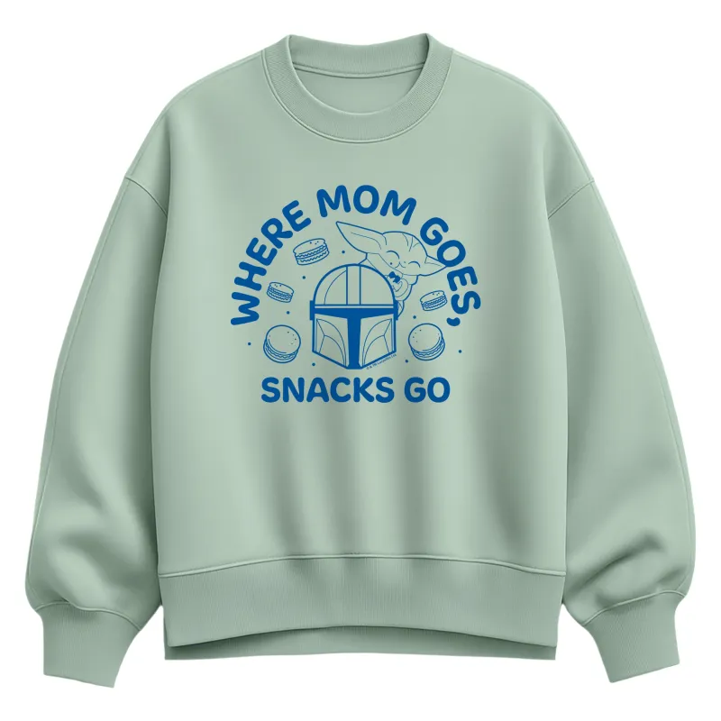 Star Wars - Where Mom Goes Snacks - Women's Oversized Fleece Crew Sweatshirt made by Star Wars