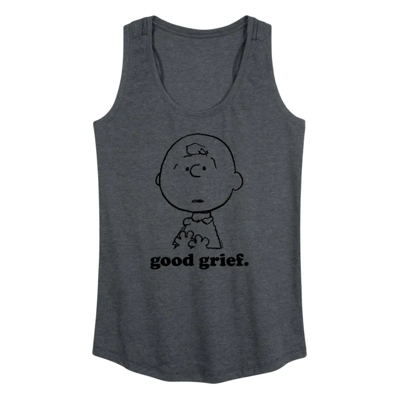 Peanuts - Good Grief Charlie Brown Face - Women's Racerback Graphic Tank sold by Zulily