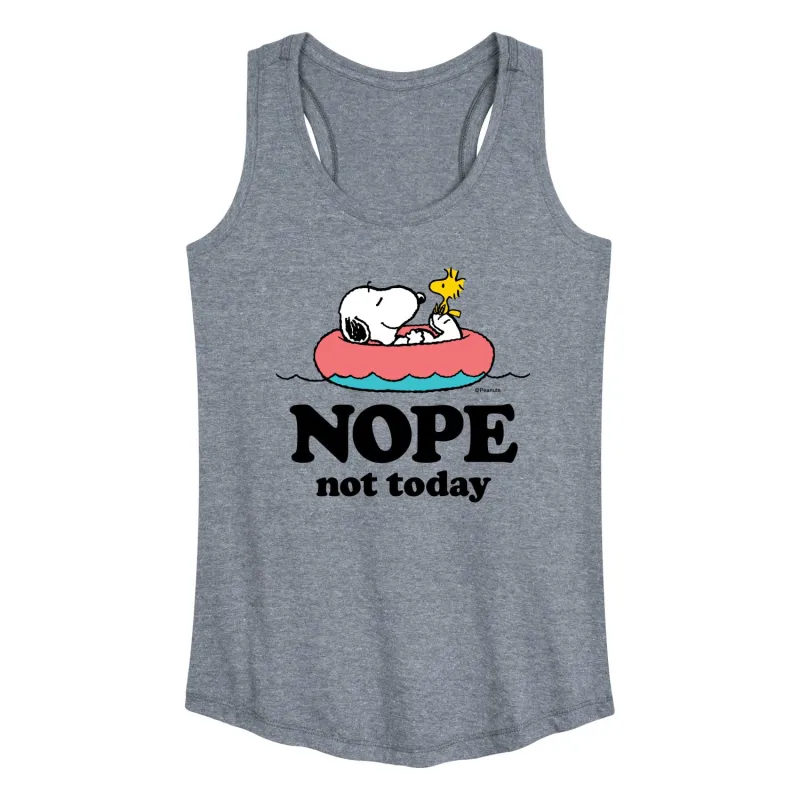 Peanuts - Pool Nope Not Today - Women's Racerback Graphic Tank sold by Zulily