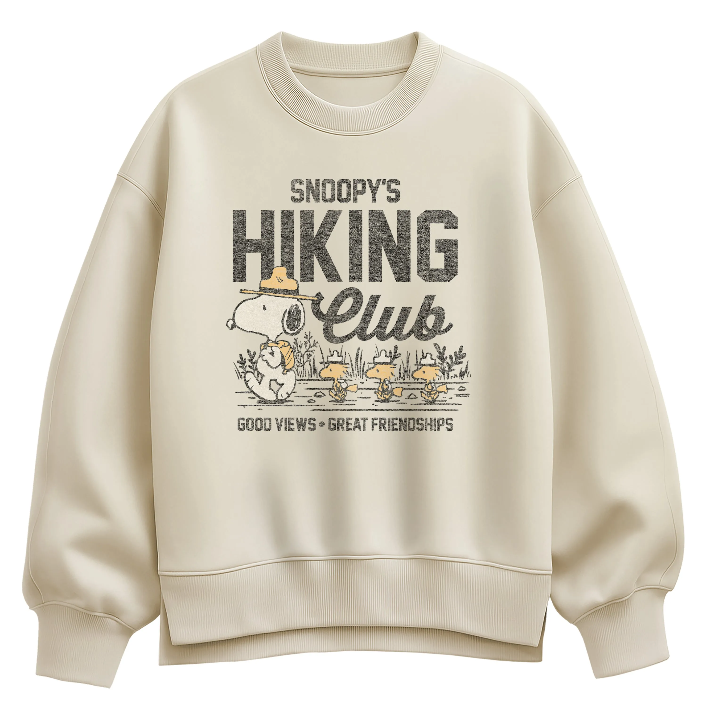 Peanuts - Snoopy's Hiking Club - Women's Oversized Fleece Crew Sweatshirt sold by Zulily product image thumbnail 2