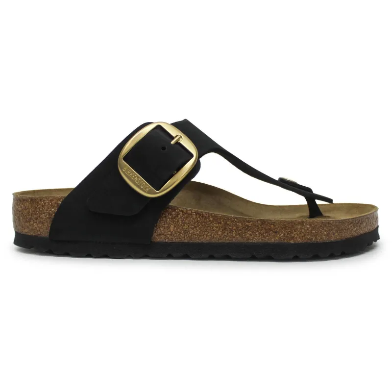 Birkenstock Unisex Gizeh Big Buckle Nubuck Leather Black sold by Zulily