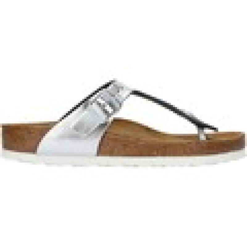 Birkenstock Unisex Gizeh BS Natural Leather SF Silver sold by Zulily