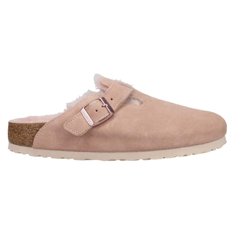 Birkenstock Unisex Boston Shearling Suede Leather Light Rose sold by Zulily