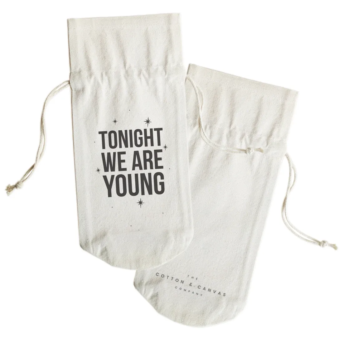 Tonight We Are Young Cotton Canvas Wine Bag by The Cotton & Canvas Co. sold by Zulily product image thumbnail 2