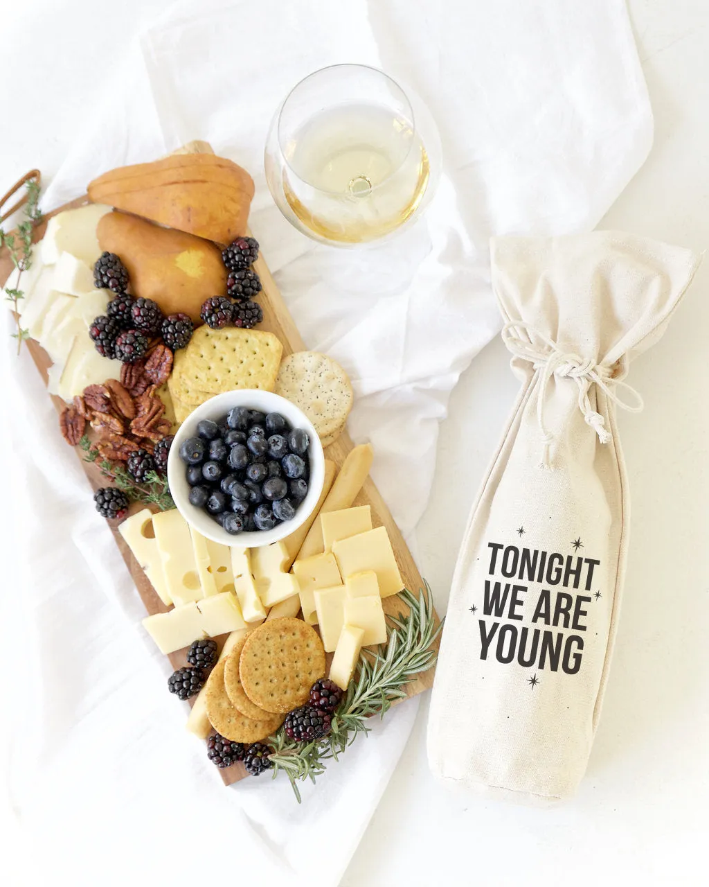 Tonight We Are Young Cotton Canvas Wine Bag by The Cotton & Canvas Co. sold by Zulily product image thumbnail 3