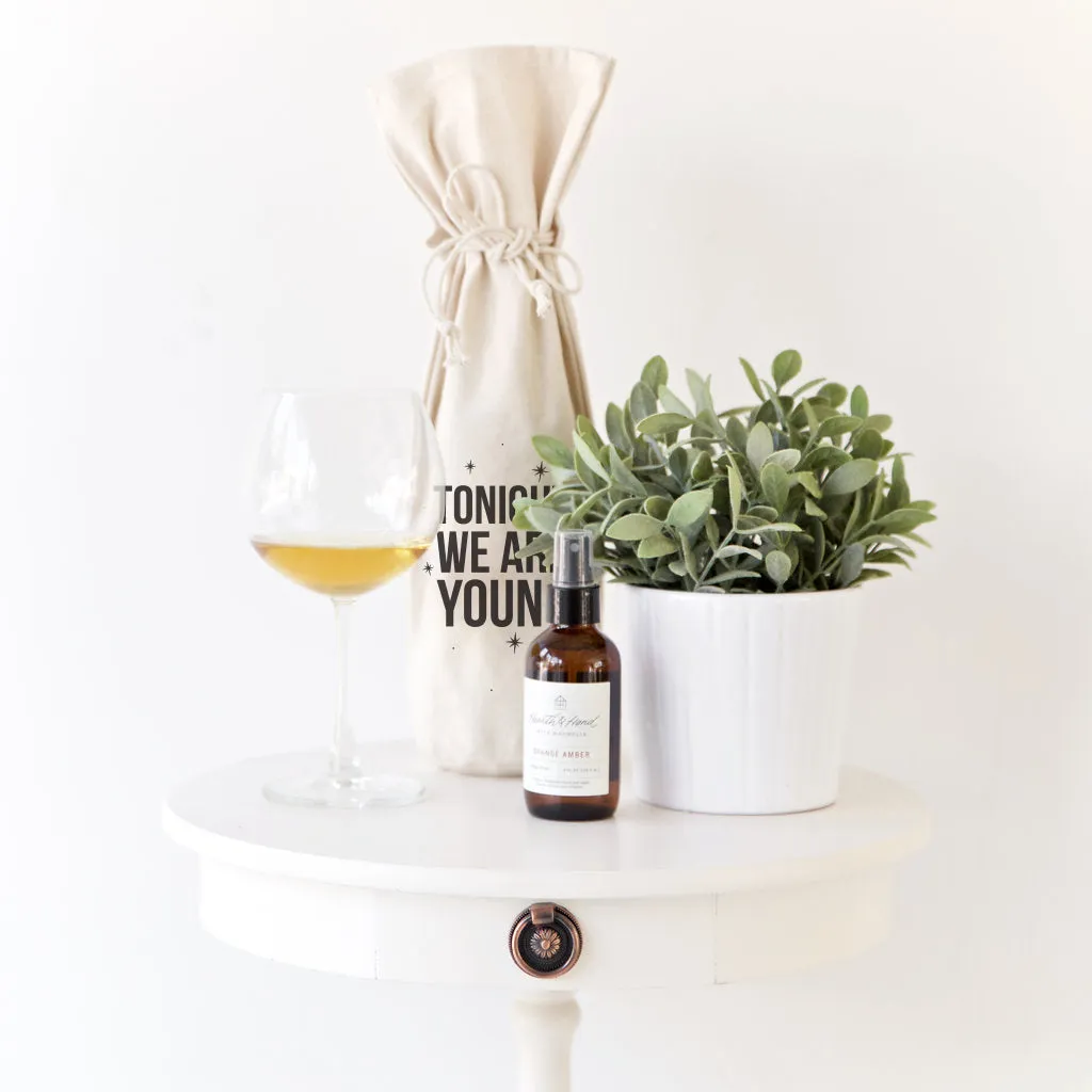 Tonight We Are Young Cotton Canvas Wine Bag by The Cotton & Canvas Co. sold by Zulily product image thumbnail 4