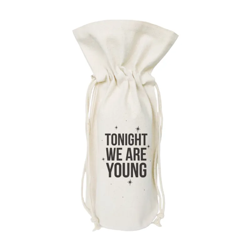 Tonight We Are Young Cotton Canvas Wine Bag by The Cotton & Canvas Co. sold by Zulily