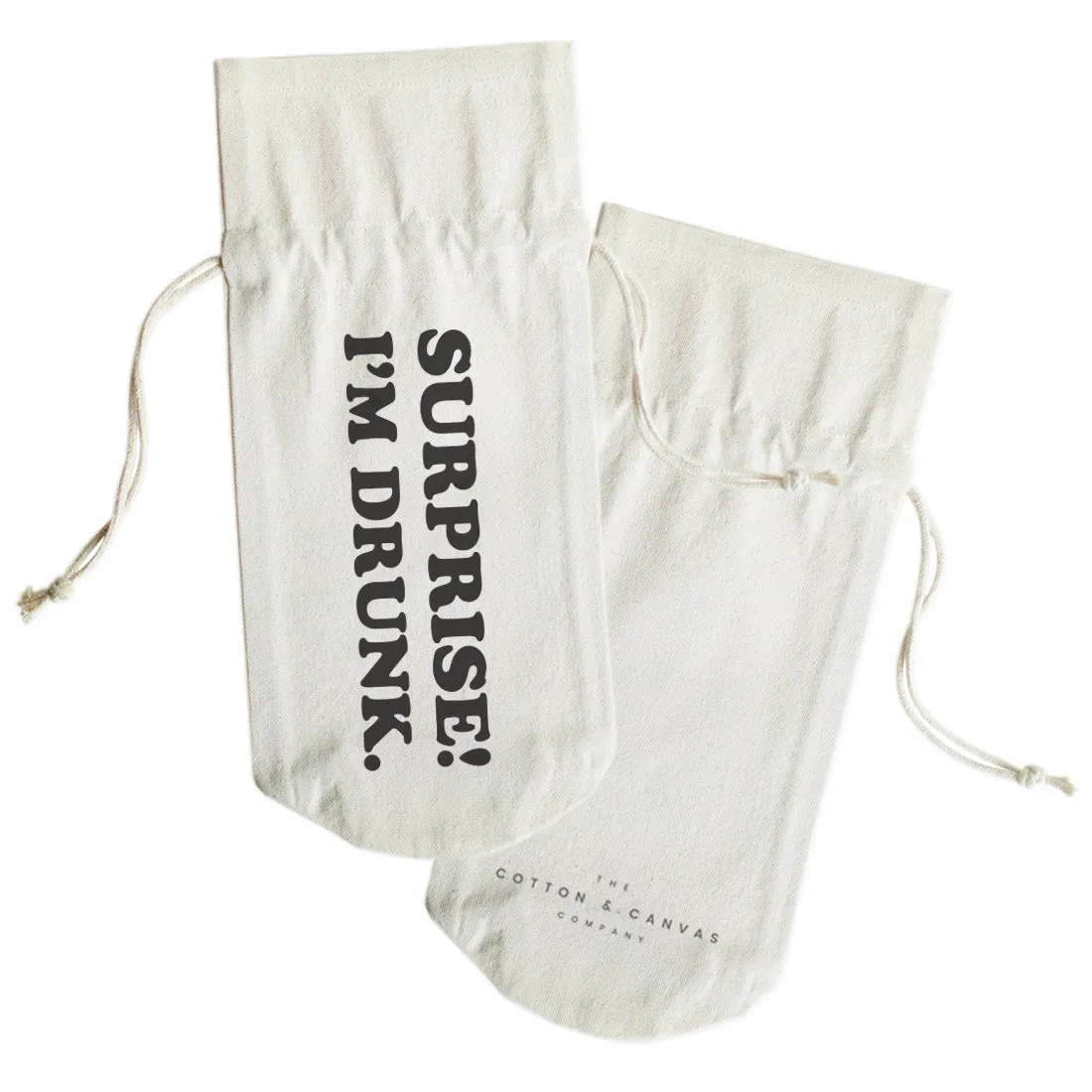 Surprise, I'm Drunk! Cotton Canvas Wine Bag by The Cotton & Canvas Co. sold by Zulily product image thumbnail 2