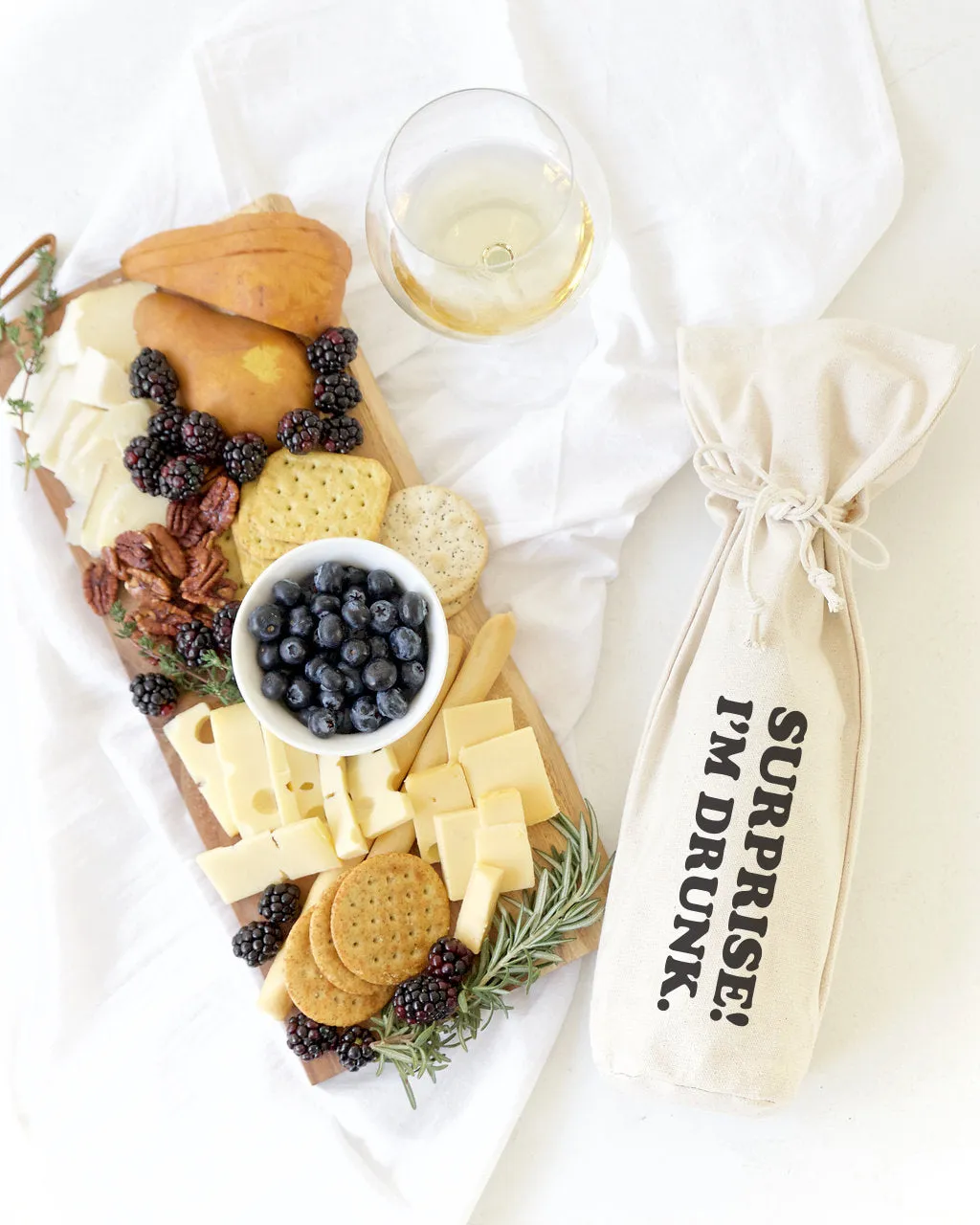 Surprise, I'm Drunk! Cotton Canvas Wine Bag by The Cotton & Canvas Co. sold by Zulily product image thumbnail 3