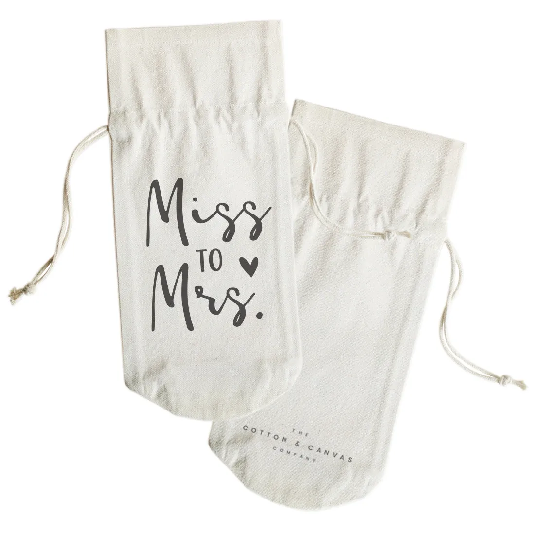 Miss to Mrs. Cotton Canvas Wine Bag by The Cotton & Canvas Co. sold by Zulily product image thumbnail 2