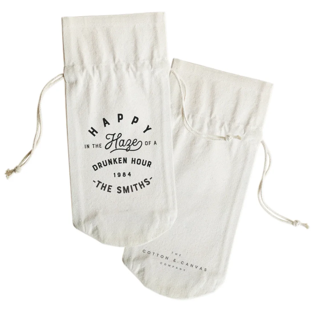 Happy in the Haze of a Drunken Hour Cotton Canvas Wine Bag by The Cotton & Canvas Co. sold by Zulily product image thumbnail 2