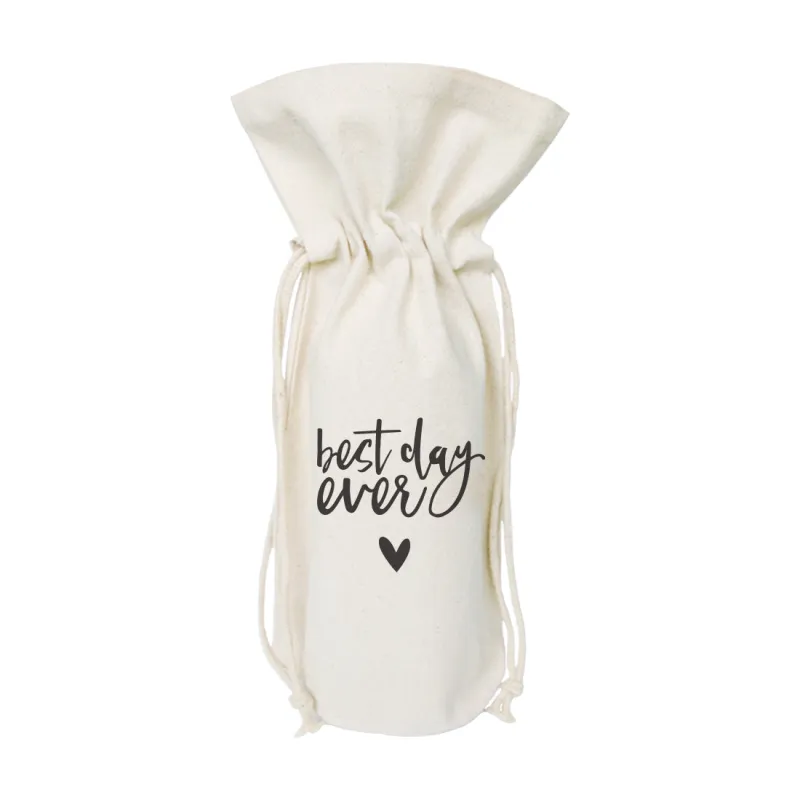 Best Day Ever Canvas Wine Bag by The Cotton & Canvas Co. sold by Zulily