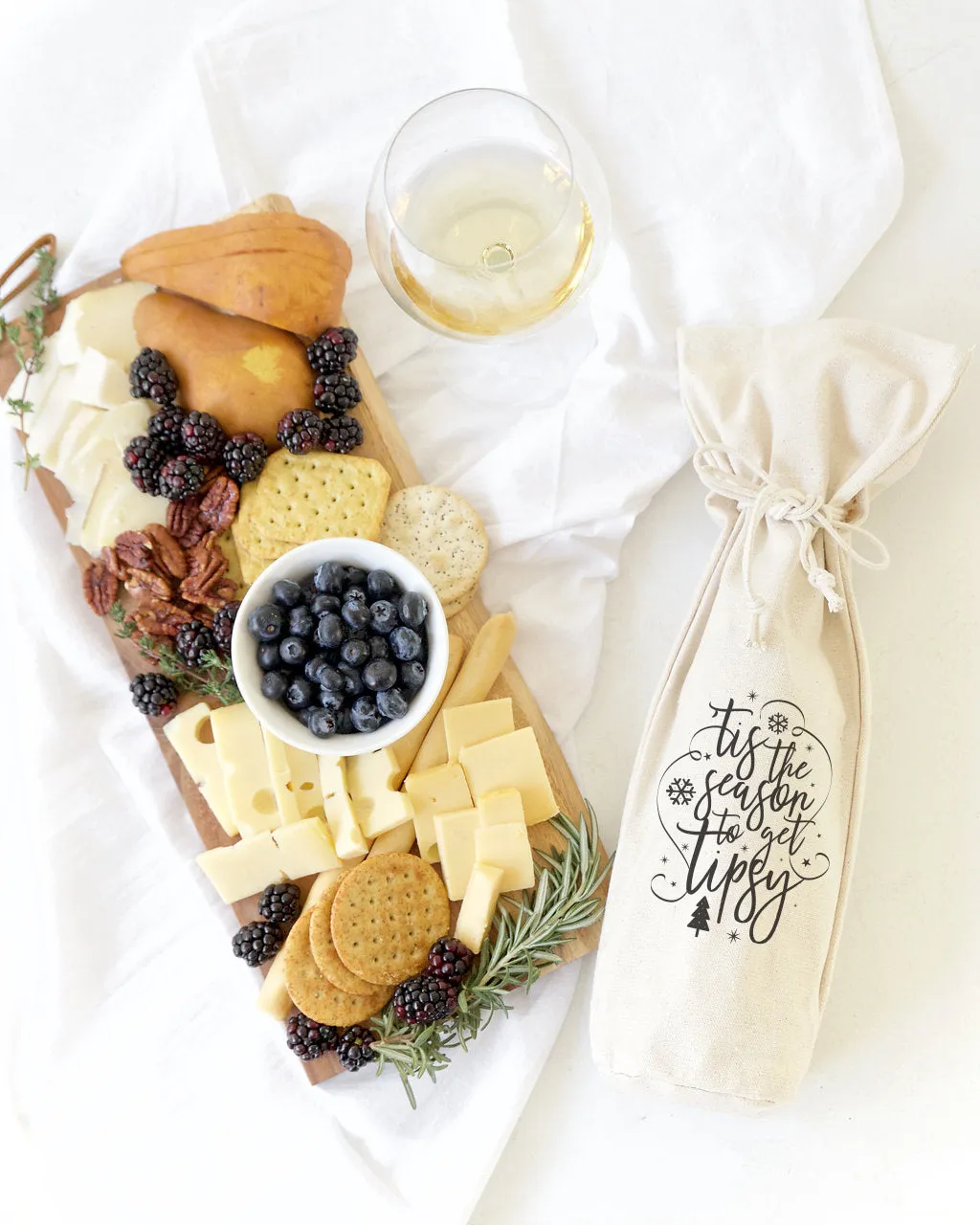 Tis the Season to Get Tipsy Christmas Cotton Canvas Wine Bag by The Cotton & Canvas Co. sold by Zulily product image thumbnail 3
