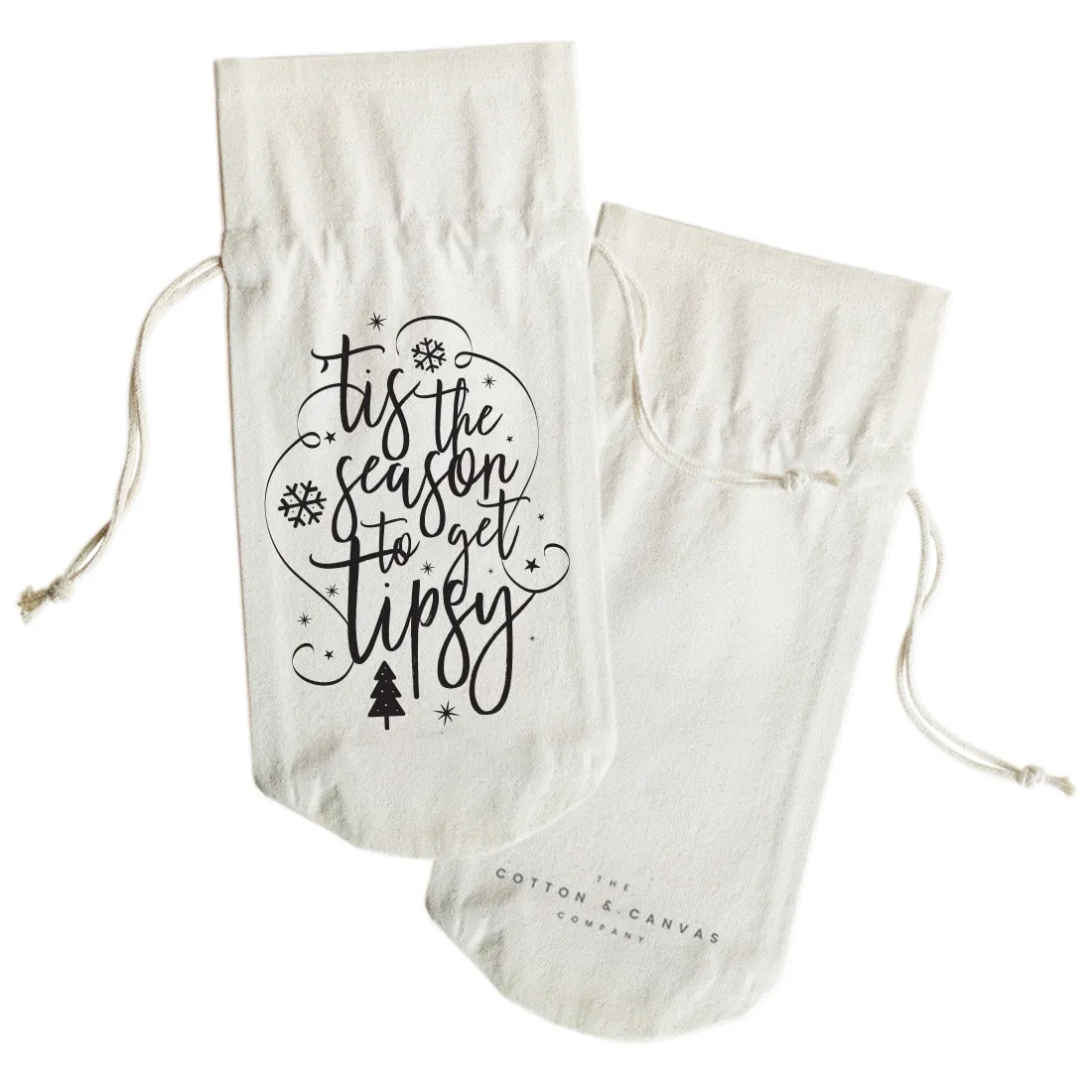 Tis the Season to Get Tipsy Christmas Cotton Canvas Wine Bag by The Cotton & Canvas Co. sold by Zulily product image thumbnail 2