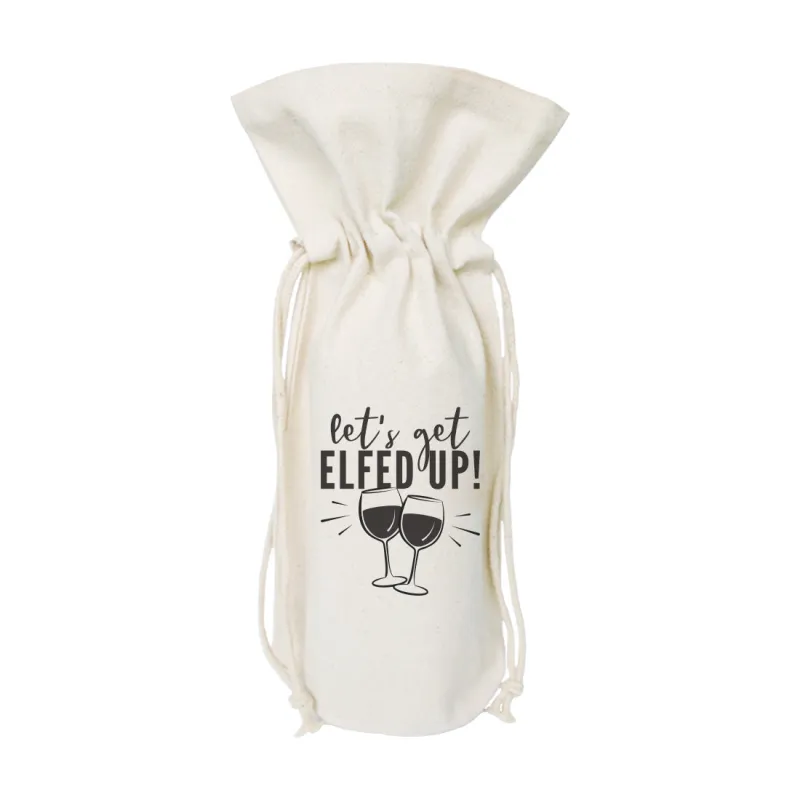 Let's Get Elfed Up! Christmas Canvas Wine Bag by The Cotton & Canvas Co. sold by Zulily