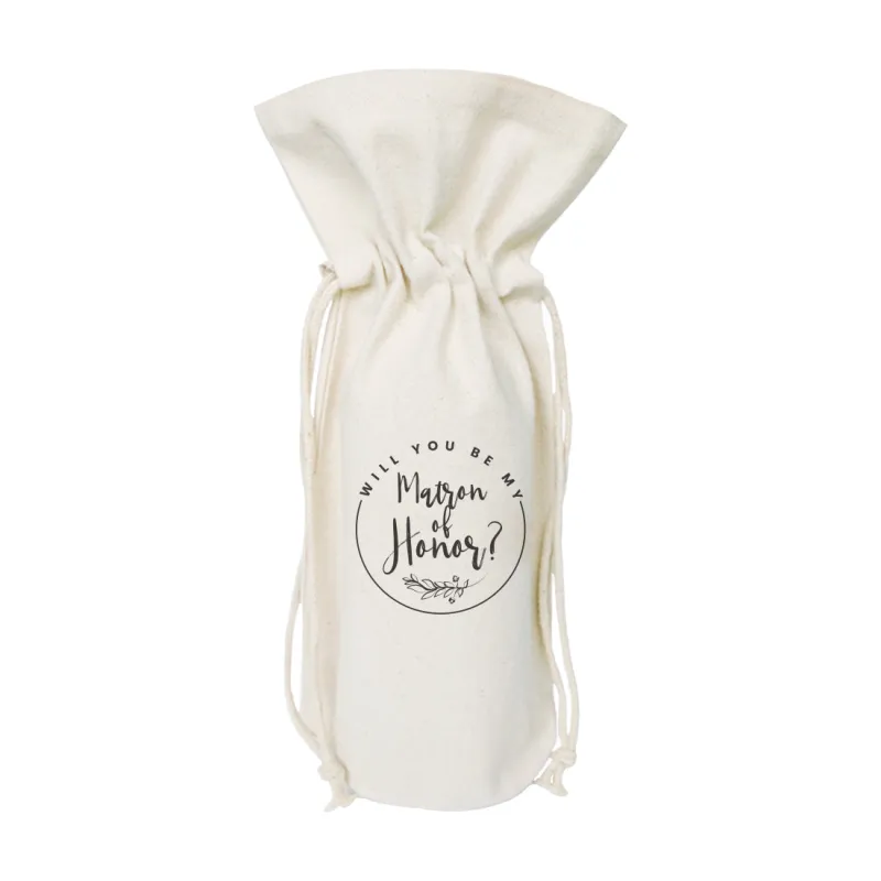 Will You Be My Matron of Honor? Cotton Canvas Wine Bag by The Cotton & Canvas Co. sold by Zulily