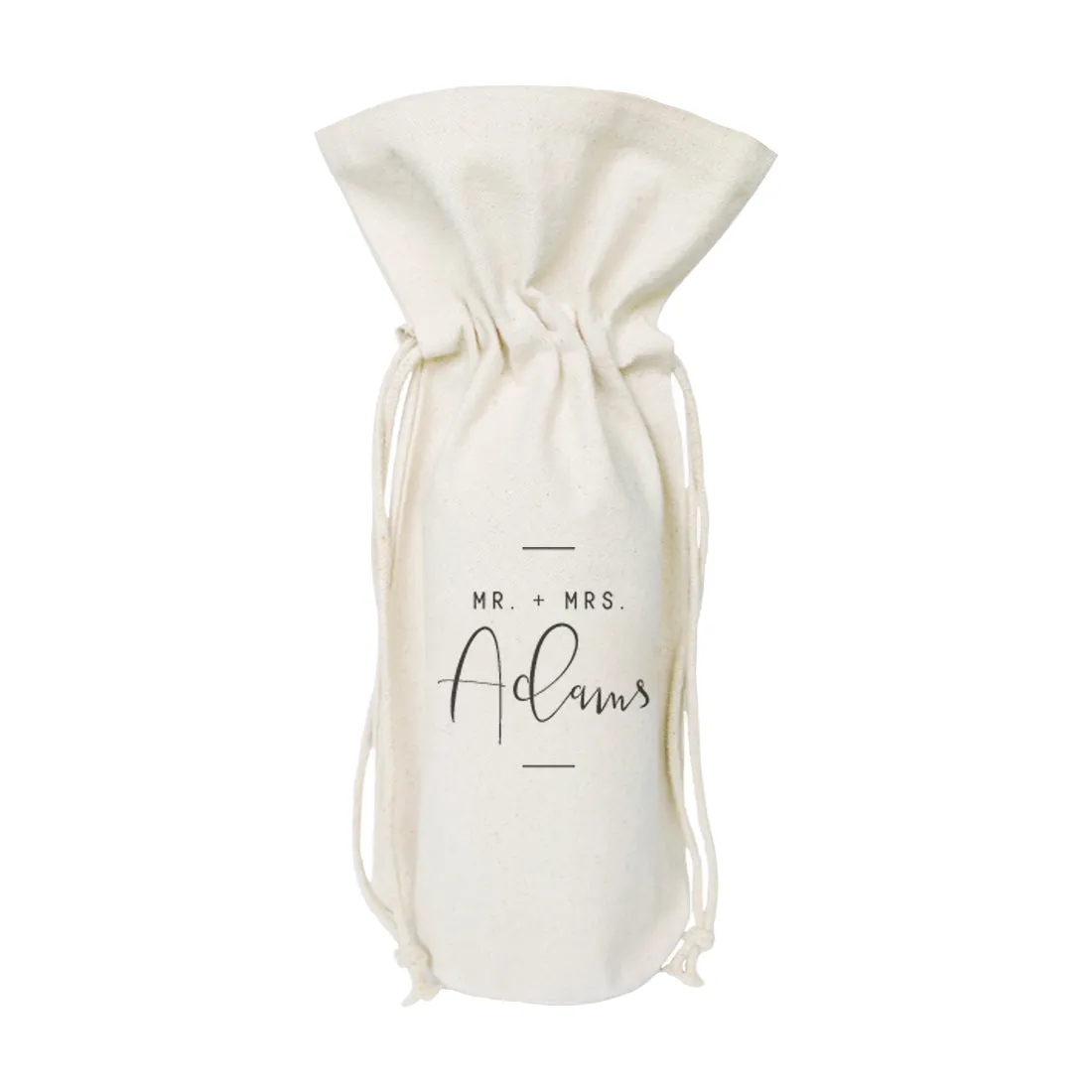 Mr. & Mrs. with Last Name Cotton Canvas Wine Bag by The Cotton & Canvas Co. sold by Zulily