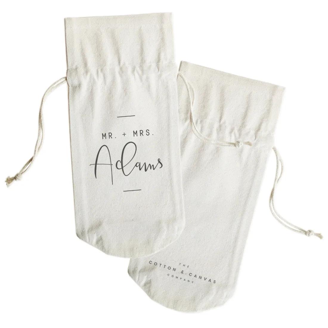 Mr. & Mrs. with Last Name Cotton Canvas Wine Bag by The Cotton & Canvas Co. sold by Zulily product image thumbnail 2