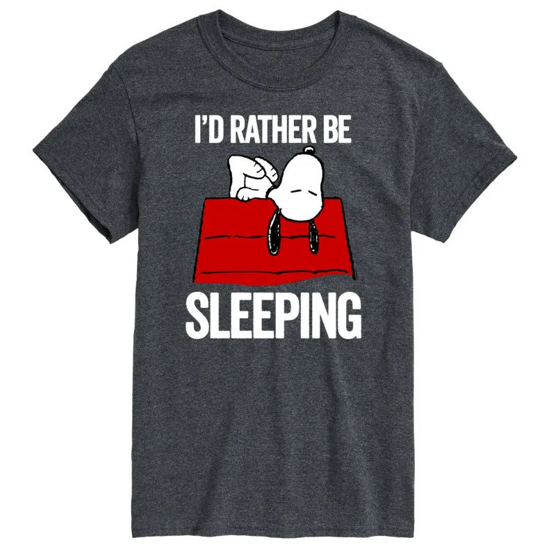 Peanuts - I'd Rather Be Sleeping - Men's Short Sleeve Graphic T-Shirt made by Peanuts