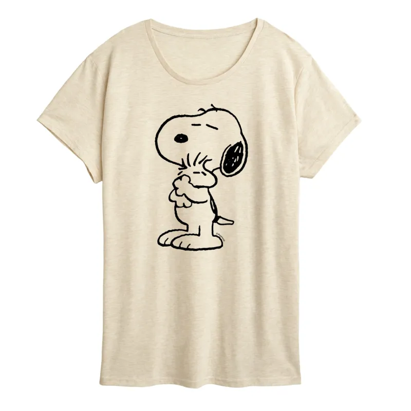 Peanuts - Snoopy Loves Woodstock - Women's Short Sleeve Graphic T-Shirt made by Peanuts