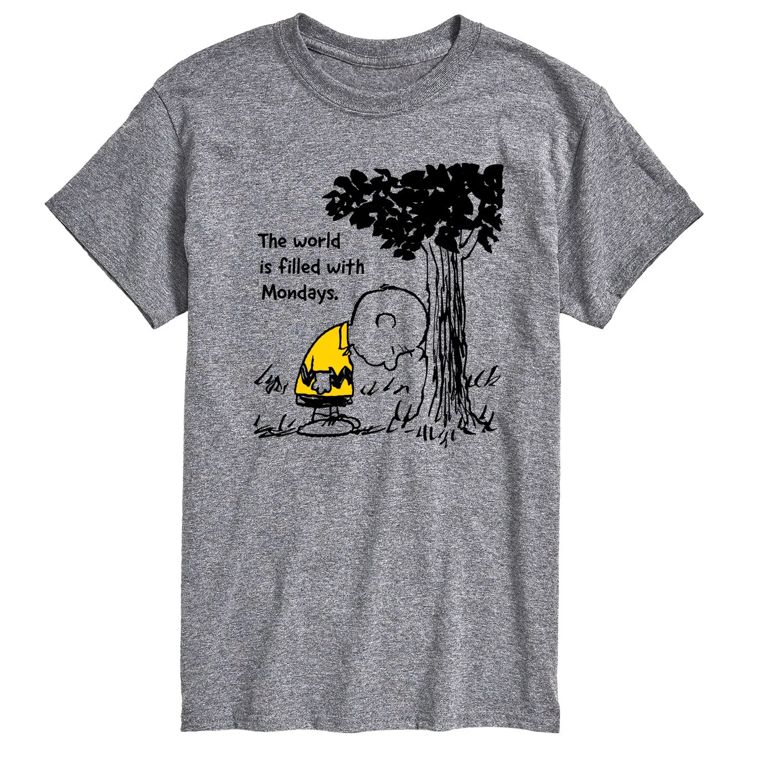 Peanuts - World Filled With Mondays - Men's Short Sleeve Graphic T-Shirt sold by Zulily