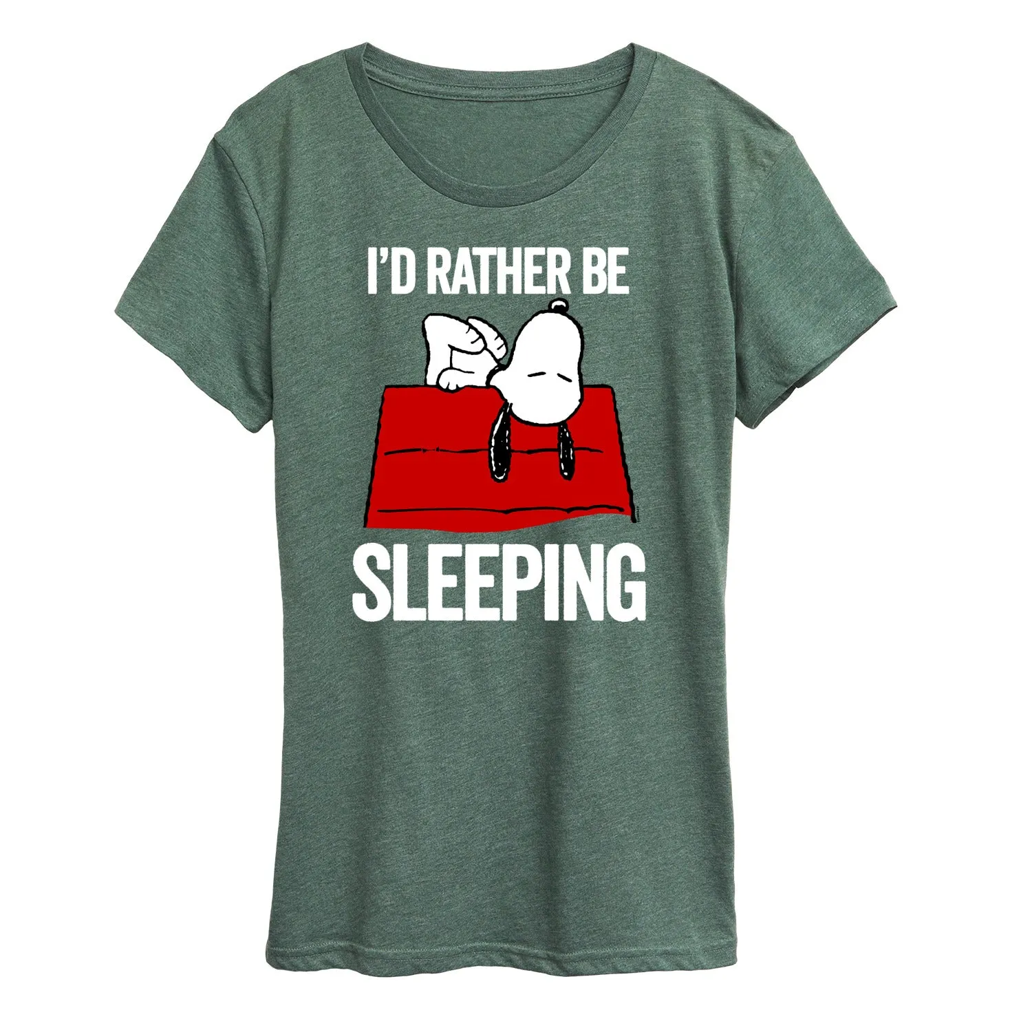 Peanuts - I'd Rather Be Sleeping - Women's Short Sleeve Graphic T-Shirt sold by Zulily product image thumbnail 2