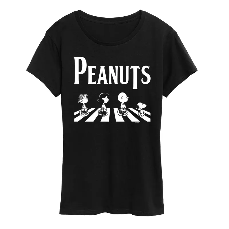 Peanuts - Crosswalk- Women's Short Sleeve Graphic T-Shirt sold by Zulily