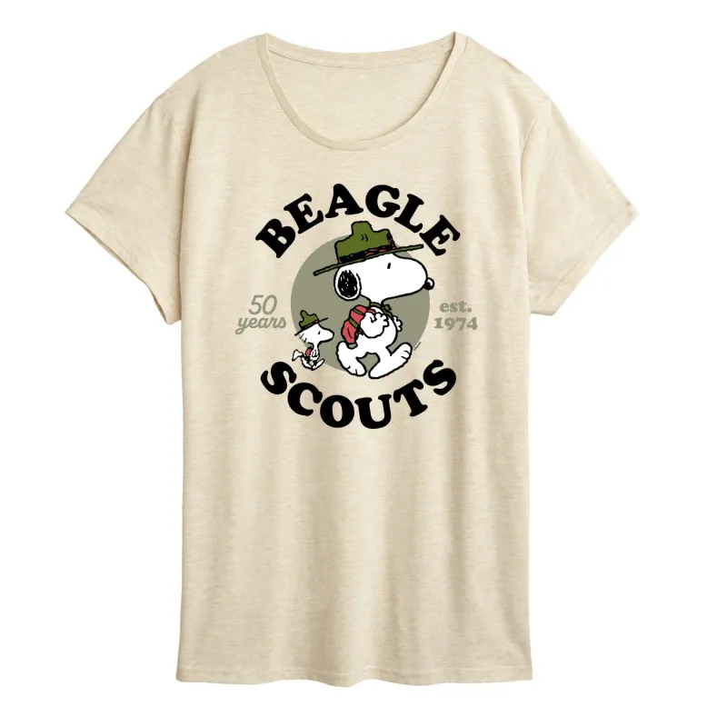 Peanuts - Snoopy Woodstock Beagle Scout - Women's Short Sleeve Graphic T-Shirt made by Peanuts