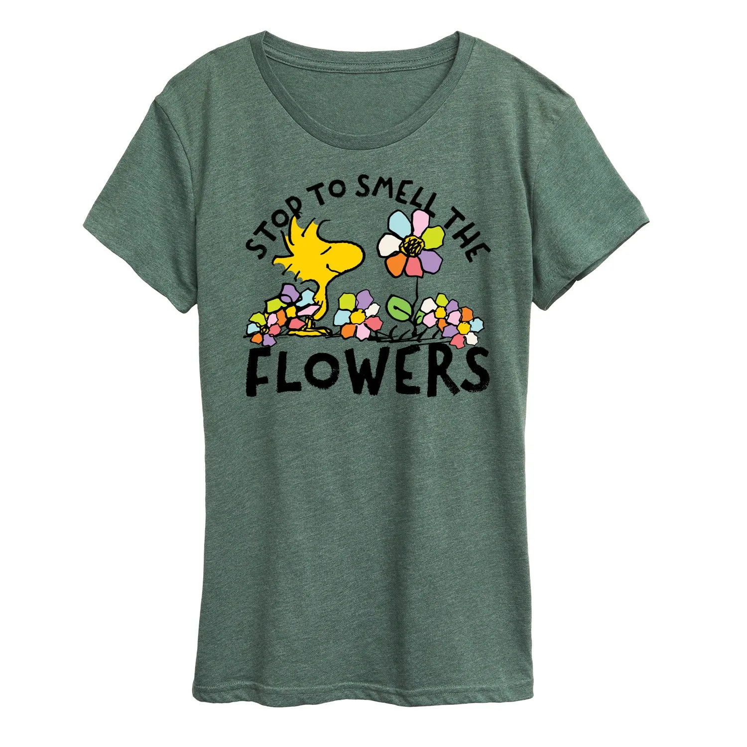 Peanuts - Stop and Smell the Flowers - Women's Short Sleeve Graphic T-Shirt sold by Zulily product image thumbnail 2