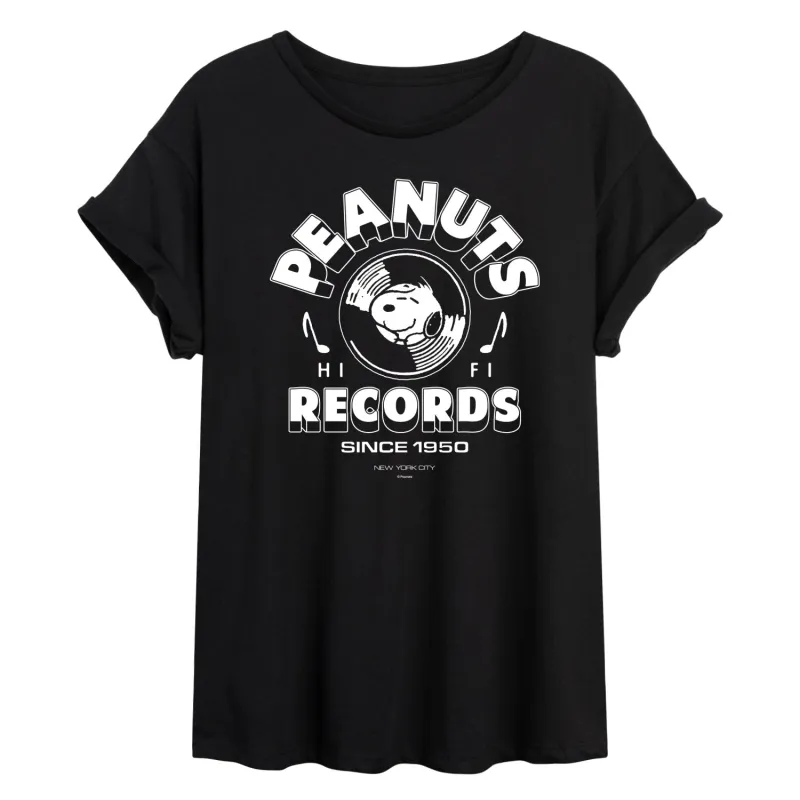 Peanuts - Snoopy Vinyl - Women's Oversized T-Shirt sold by Zulily