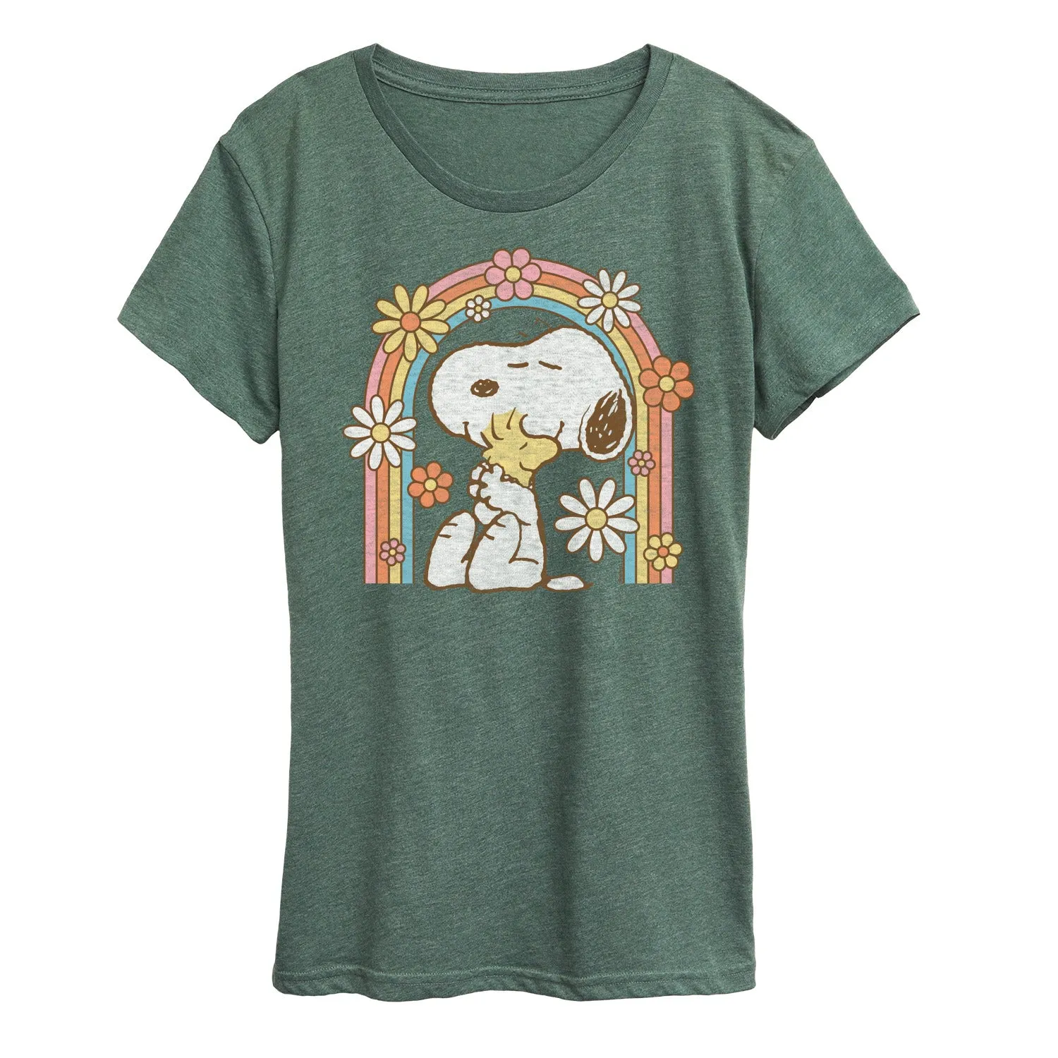 Peanuts - Retro Flower Rainbow - Women's Short Sleeve Graphic T-Shirt sold by Zulily product image thumbnail 4