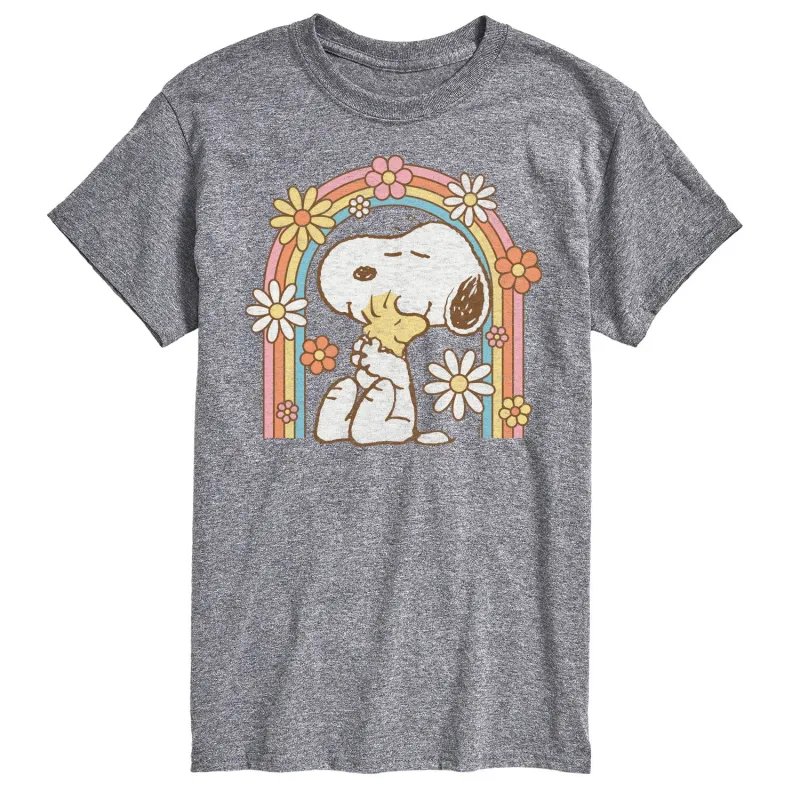 Peanuts - Retro Flower Rainbow   - Men's Short Sleeve Graphic T-Shirt sold by Zulily