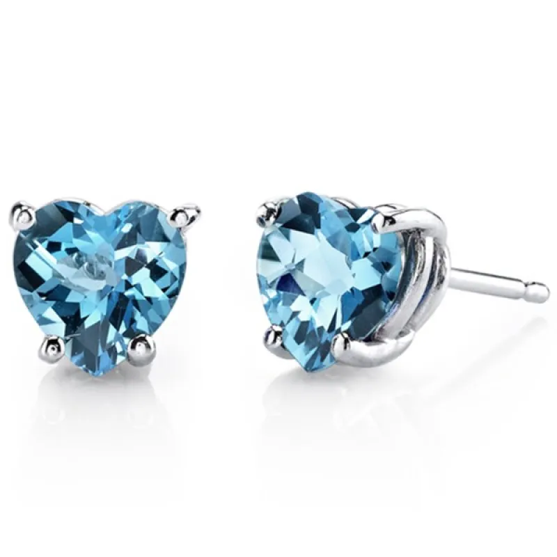 Oravo 14k White Gold Heart-cut Gemstone Stud Earrings sold by Zulily